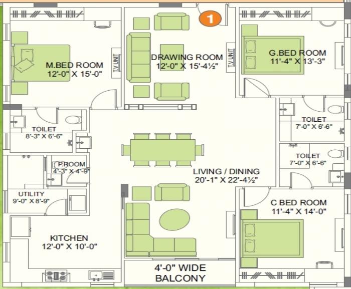 Alekhya Windmills - Floor Plan