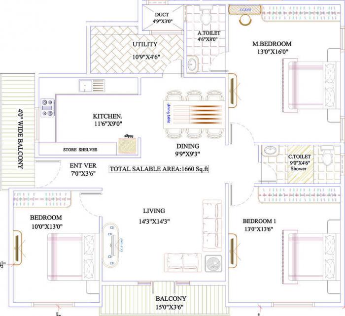 Asrithas Lotus Residency - Floor Plan