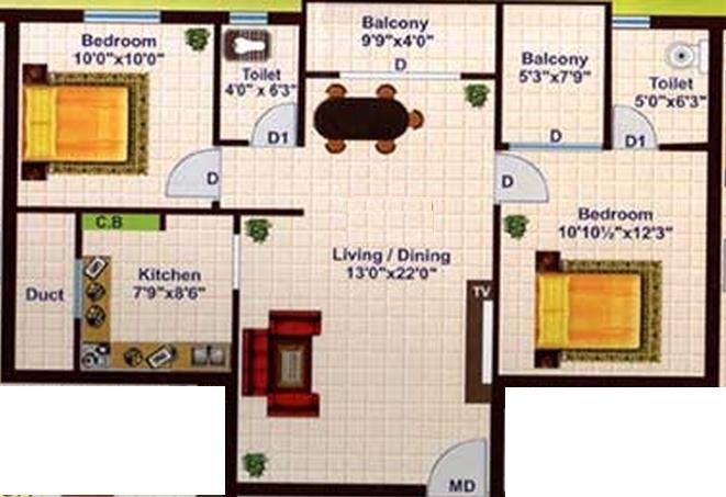 Manoj Brindavan - Floor Plan