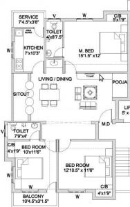 Kayrams Pavazha Kudil - Floor plan