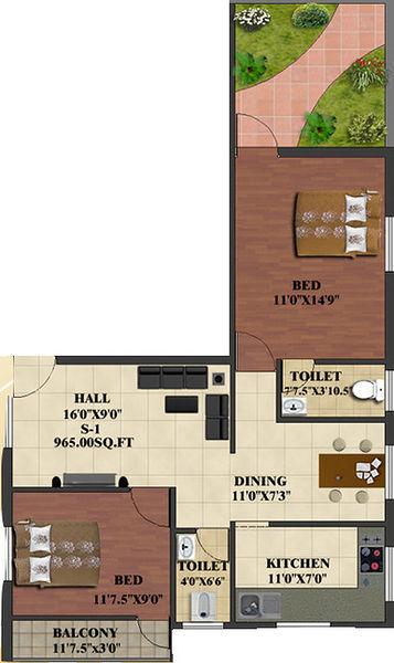 Aishwarya Flats - Floor Plan