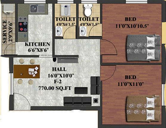 Aishwarya Flats - Floor Plan