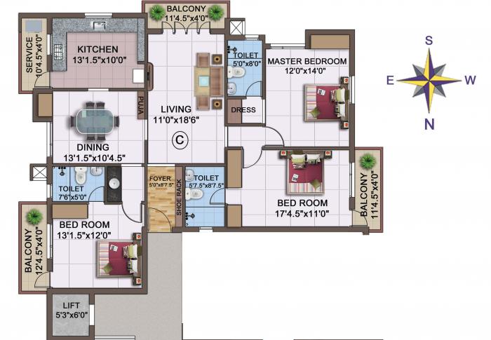 KCee Vasantham - Floor Plan
