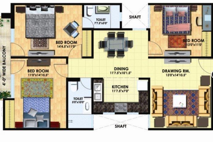 Anupam Daffodils - Floor Plan
