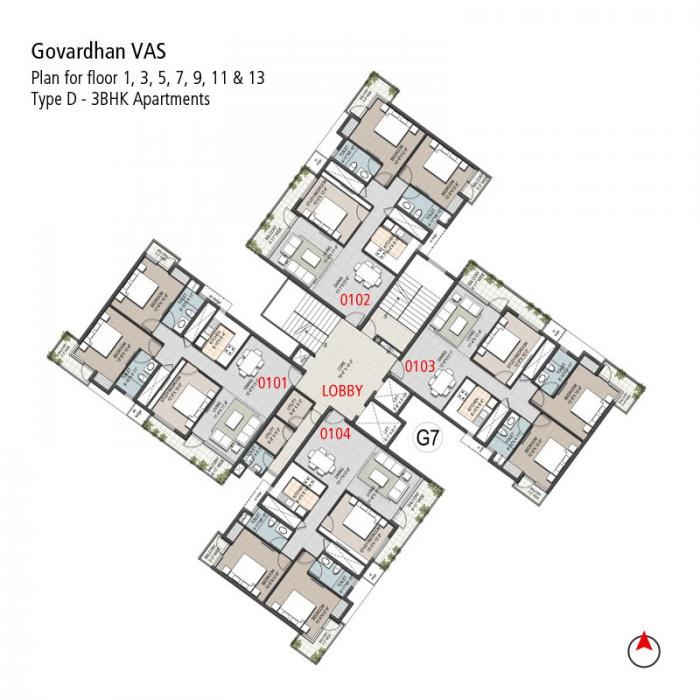 Infinity Krishna Bhumi Apartment - Floor Plan