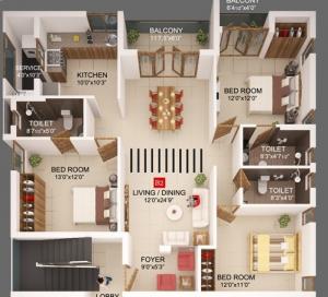 Acacia Krishna Kamalam - Floor plan
