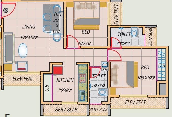 Crystal Apartment - Floor Plan