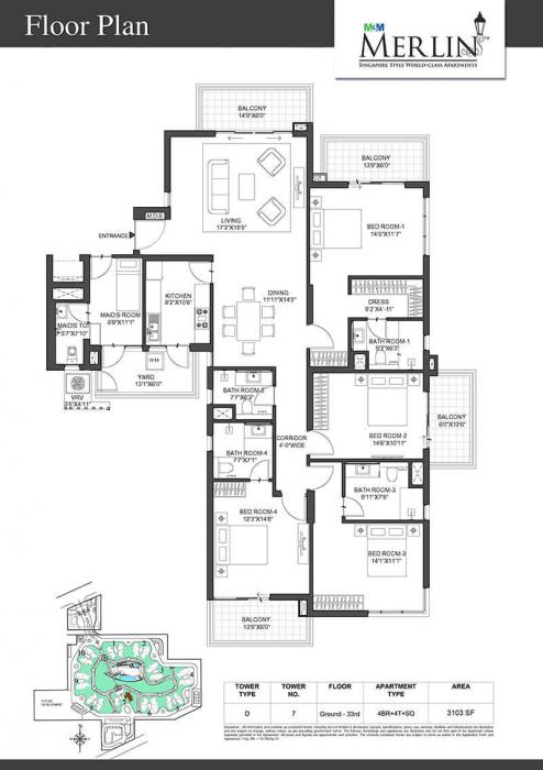 M3M Merlin - Floor Plan