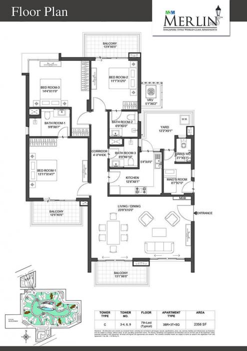 M3M Merlin - Floor Plan