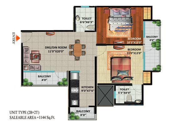 Pragati  Devika Skypers I - Floor Plan