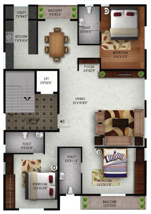 V Bellvue - Floor Plan