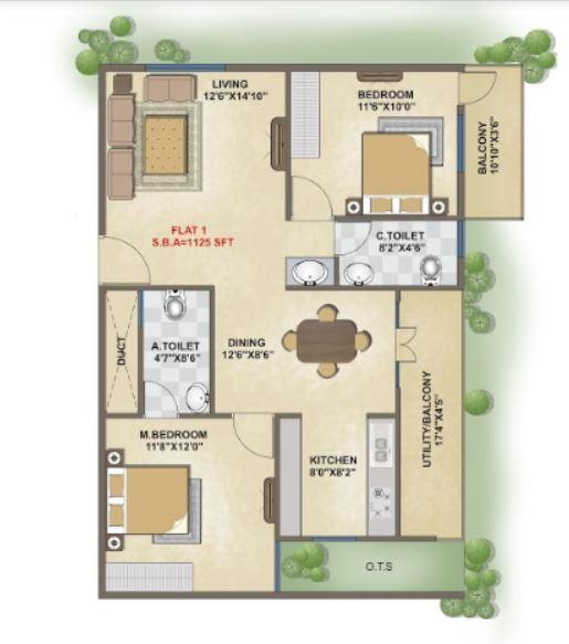 Aashrayaa Ruby - Floor Plan