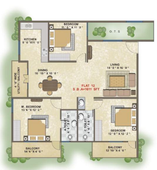 Aashrayaa Ruby - Floor Plan