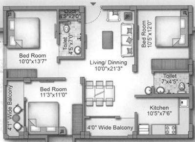 Surekha The Emerald Block II - Floor Plan