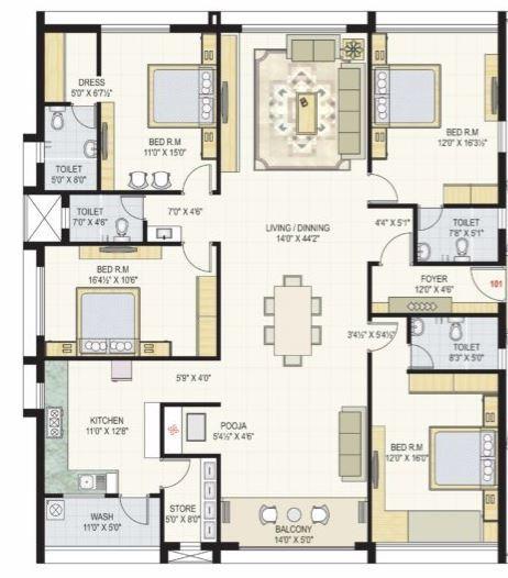 Aagam Heights - Floor Plan