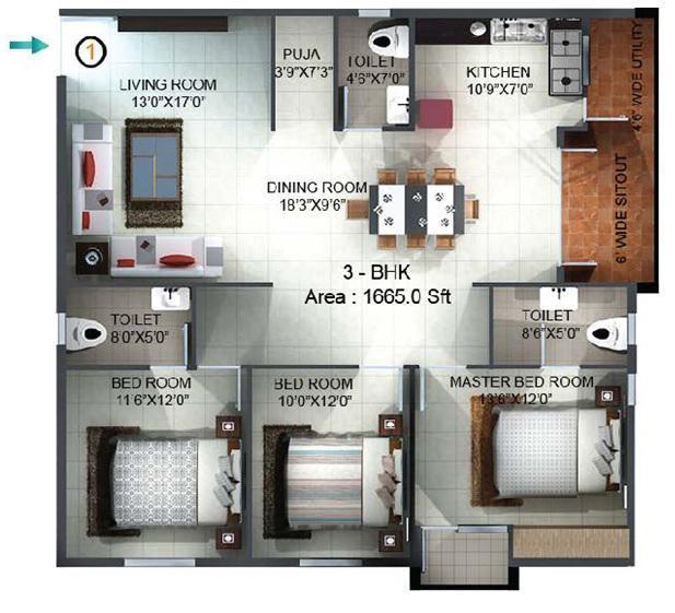 MK Shri Sai Lake Ville - Floor Plan