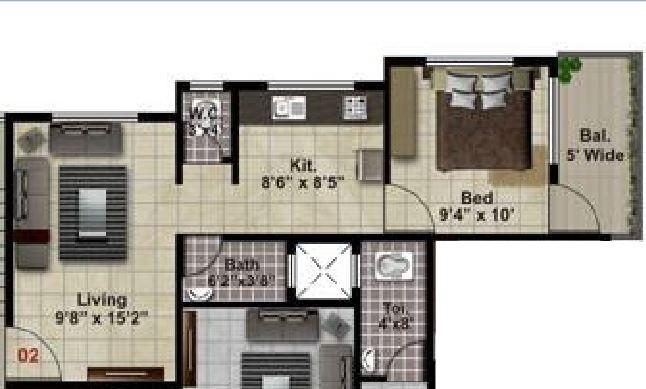 Rakholiya Tulsi Apartment - Floor Plan