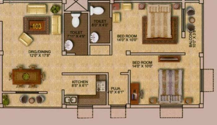 Labhasree Sree Heights - Floor Plan