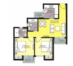 Unitech Unihomes Phase 1 - Floor plan