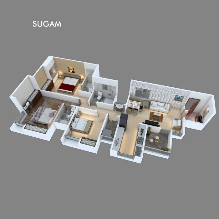 Kotibhaskar Sugam - Floor Plan