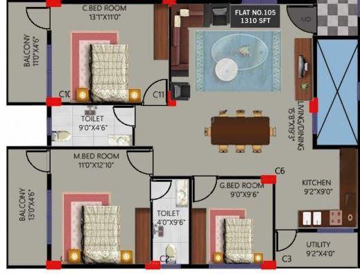 Manjunatha Classic - Floor Plan