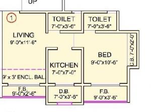 Om Sai Charan Complex Building No 3 - Floor plan