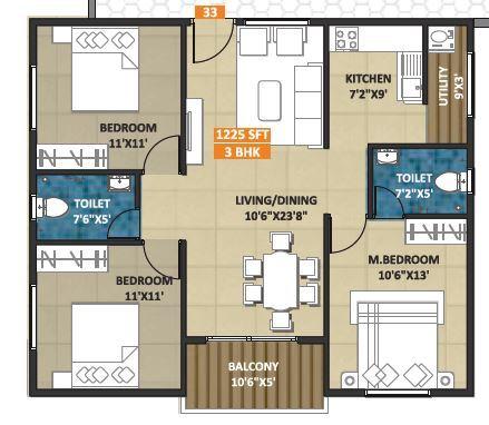 GCN Brindavan - Floor Plan