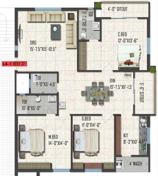 Vijayacon Vijaya Meadows - Floor Plan