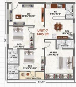 Vijaya Honey Heights - Floor plan