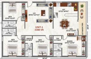 Vijaya Honey Heights - Floor plan