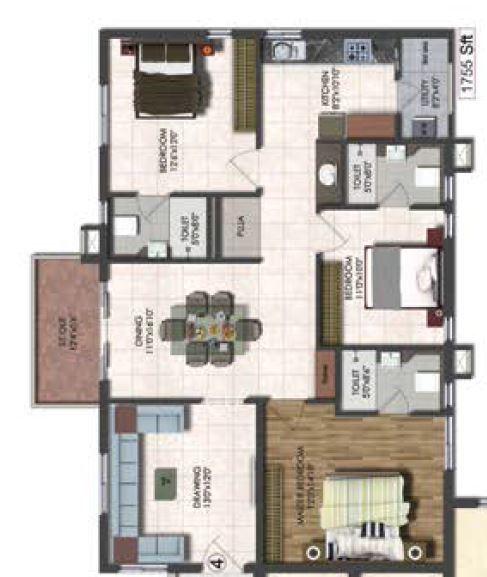 S and S Green Fields - Floor Plan