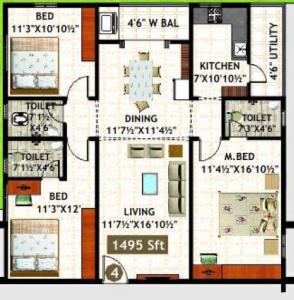Lakshmi Prasanna Brundavan - Floor plan