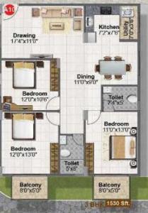 Vaishno Solitaire - Floor plan