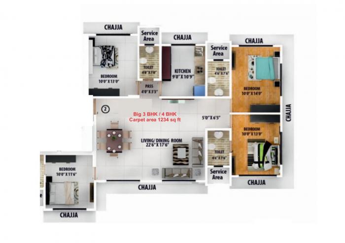 Modispaces Pearly Shell - Floor Plan