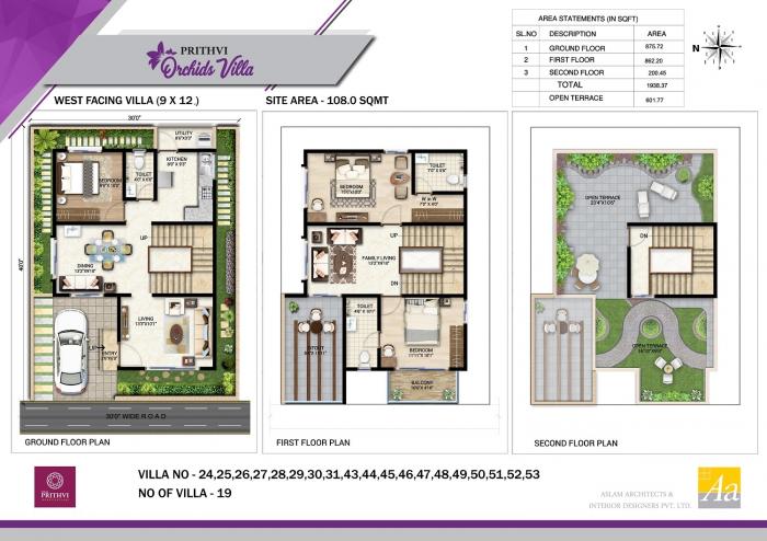 Prithvi Orchids Villa - Floor Plan