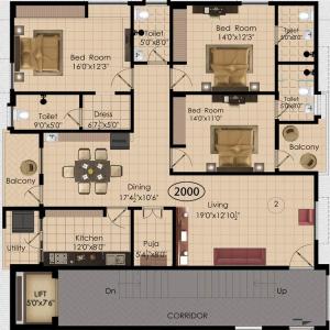 Pavan Sarojanidevi Enclave - Floor plan