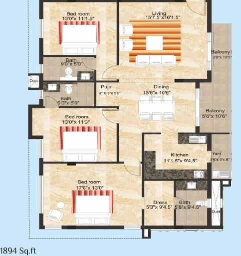 Tranquil Sripushpa - Floor Plan