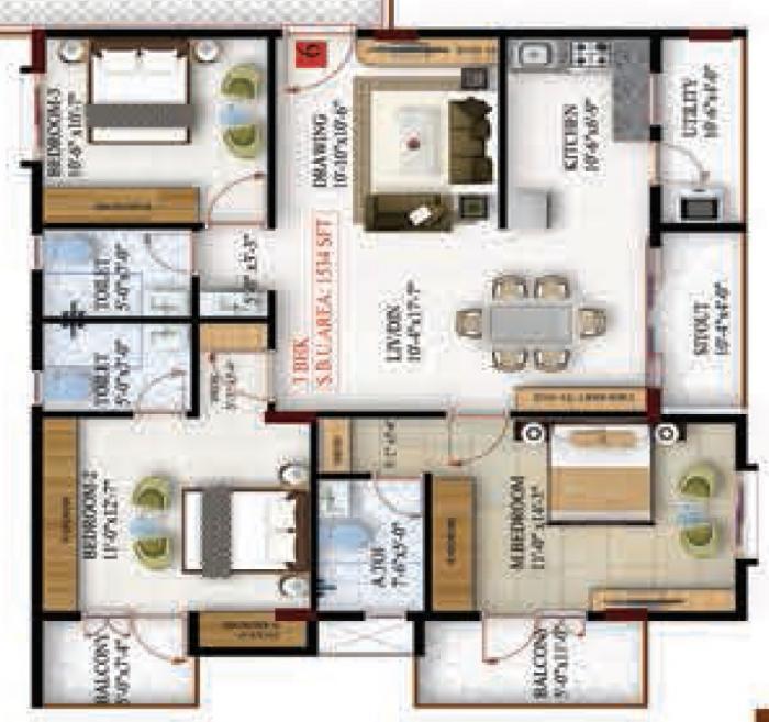 Amrutha Maple - Floor Plan