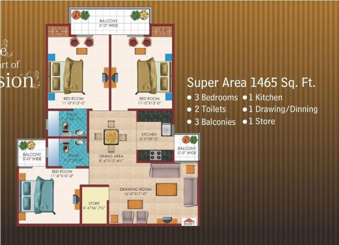 Krishna 3 Dimension - Floor Plan
