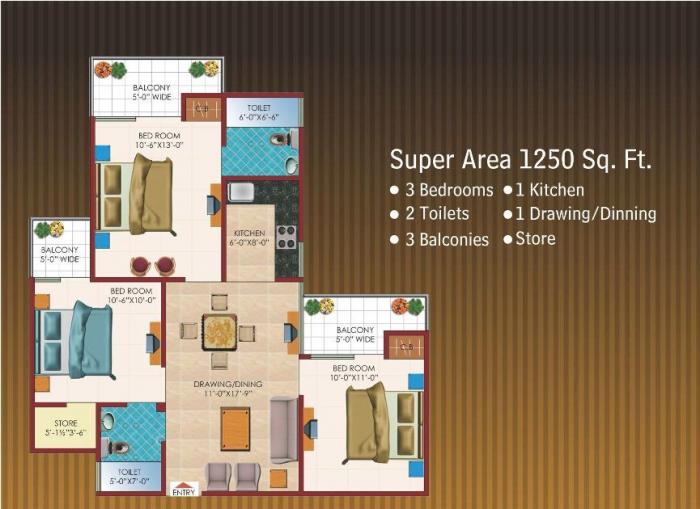 Krishna 3 Dimension - Floor Plan