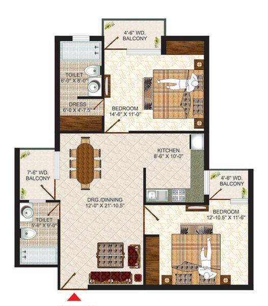 Pushpanjali Seasons - Floor Plan