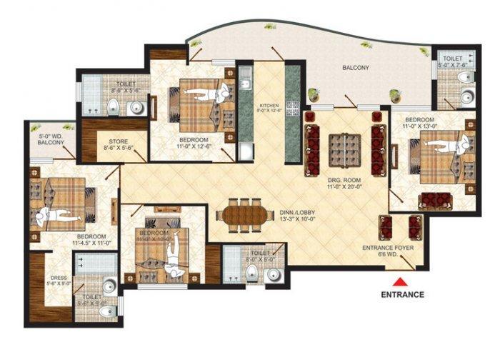 Pushpanjali Seasons - Floor Plan