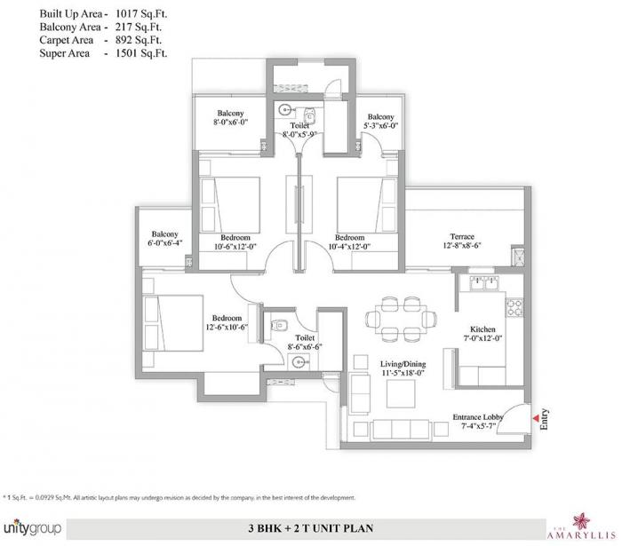 Unity The Amaryllis Phase I - Floor Plan