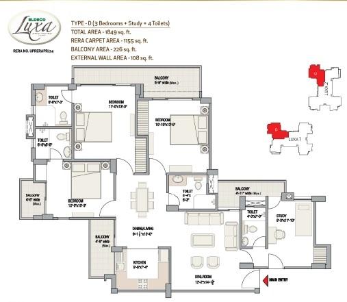 Eldeco Luxa - Floor Plan