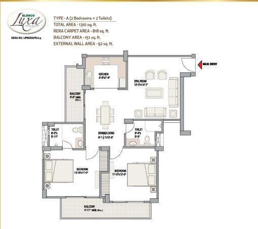 Eldeco Luxa - Floor Plan