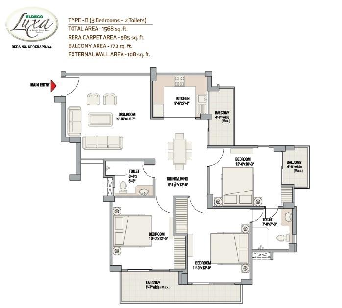 Eldeco Luxa - Floor Plan