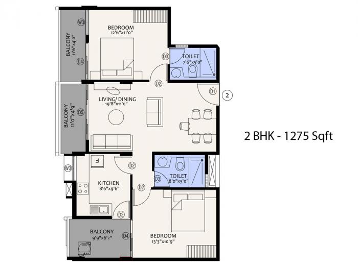 Landmark Lexa - Floor Plan