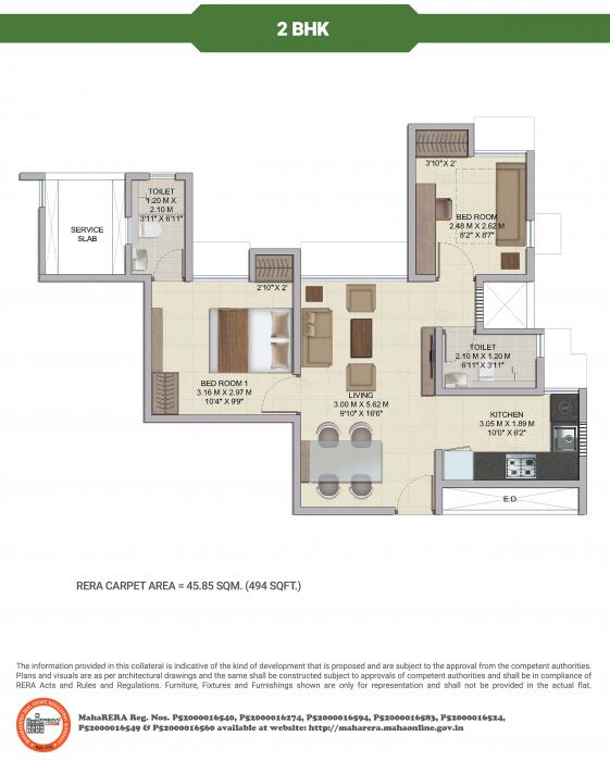 Wadhwa Codename Megaliving Wing F3 - Floor Plan
