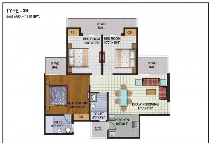 Amrapali Augusta Tower - Floor Plan