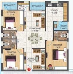 Raki Chandrika Ayodhyaa - Floor plan